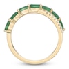 Thumbnail Image 4 of Oval-Cut Natural Emerald & Diamond Crossover Ring 1/10 ct tw 10K Yellow Gold