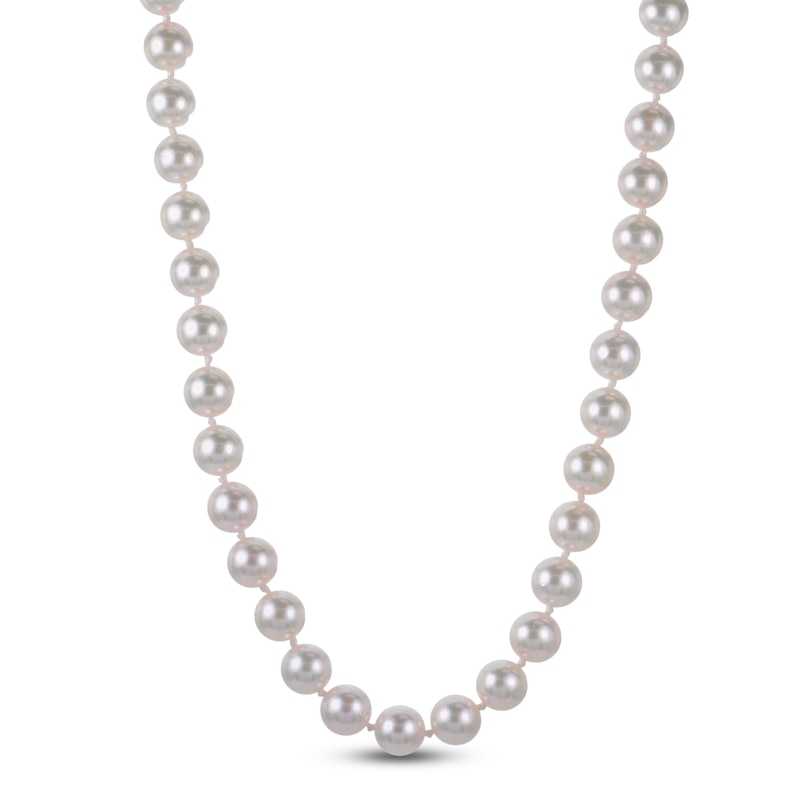 Main Image 2 of Akoya Cultured Pearl Necklace 14K Yellow Gold 5.5-6mm 16"