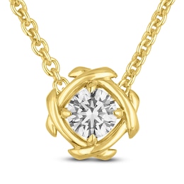Unspoken Diamond Solitaire Necklace 1/4 ct tw 14K Yellow Gold 18" (I1/I)