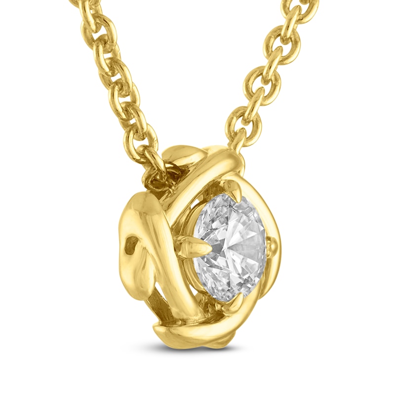 Main Image 2 of Unspoken Diamond Solitaire Necklace 1/4 ct tw 14K Yellow Gold 18" (I1/I)