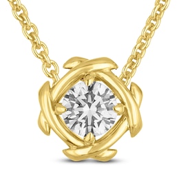 Unspoken Diamond Solitaire Necklace 1/2 ct tw 14K Yellow Gold 18" (I1/I)