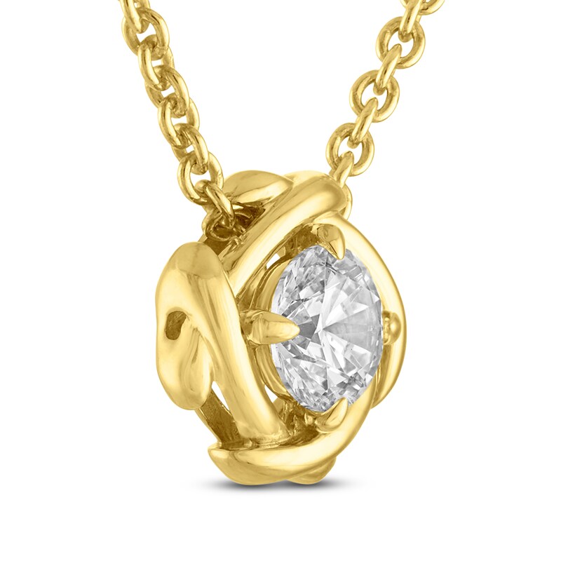 Main Image 2 of Unspoken Diamond Solitaire Necklace 1/2 ct tw 14K Yellow Gold 18" (I1/I)