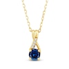 Thumbnail Image 1 of Natural Blue Sapphire & Diamond Accent Necklace 10K Yellow Gold 18"