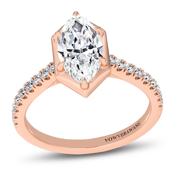Vera Wang VOW Certified Marquise-Cut Lab-Grown Diamond Engagement Ring 1-3/4 ct tw 14K Rose Gold