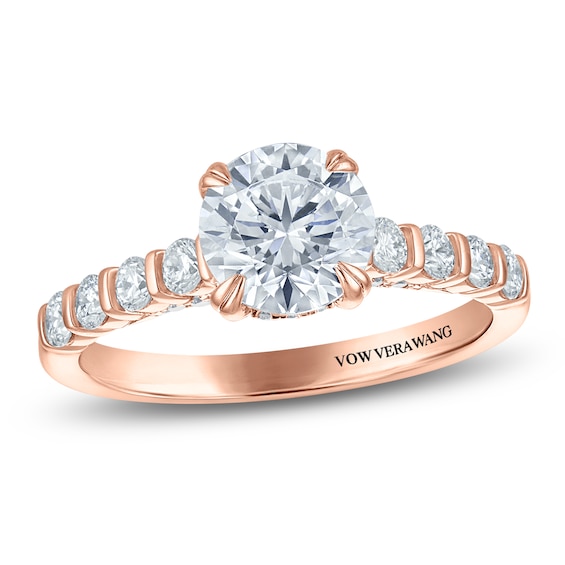 Vera Wang VOW Certified Round-Cut Lab-Grown Diamond Hidden Halo Engagement Ring 2 ct tw 14K Rose Gold