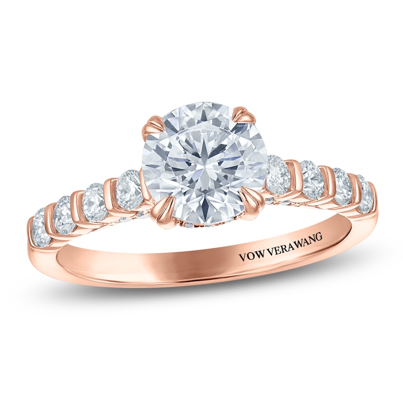 Main Image 1 of Vera Wang VOW Certified Round-Cut Lab-Grown Diamond Hidden Halo Engagement Ring 2 ct tw 14K Rose Gold