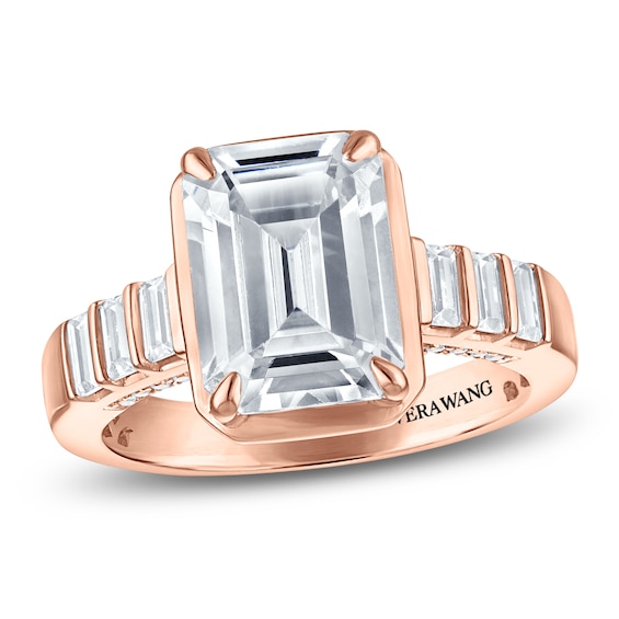 Vera Wang VOW Certified Emerald-Cut Lab-Grown Diamond Engagement Ring 4-1/2 ct tw 14K Rose Gold