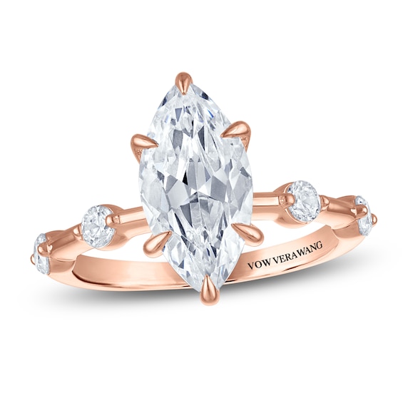 Vera Wang VOW Certified Marquise-Cut Lab-Grown Diamond Hidden Halo Engagement Ring 2-7/8 ct tw 14K Rose Gold