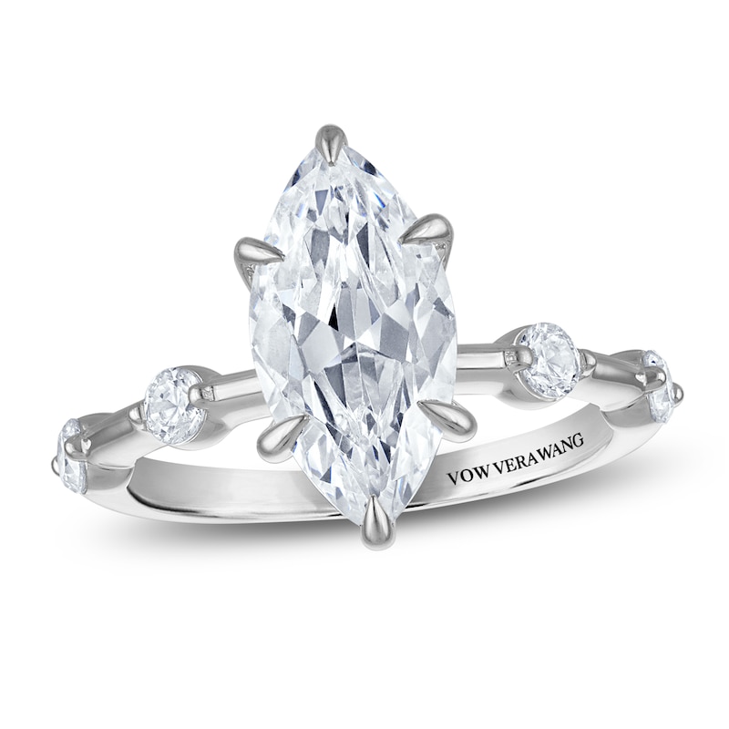 Main Image 1 of Vera Wang VOW Certified Marquise-Cut Lab-Grown Diamond Hidden Halo Engagement Ring 2-7/8 ct tw 14K White Gold