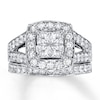 Thumbnail Image 1 of Diamond Bridal Set 2 ct tw Princess-Cut 14K White Gold