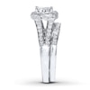 Thumbnail Image 2 of Diamond Bridal Set 7/8 ct tw Princess-Cut 14K White Gold