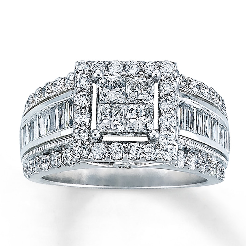 Diamond Ring 2 ct tw Diamonds 14K White Gold
