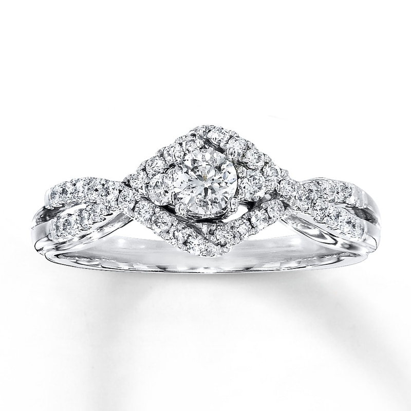 Diamond Engagement Ring 1/2 ct tw Round-cut 14K White Gold