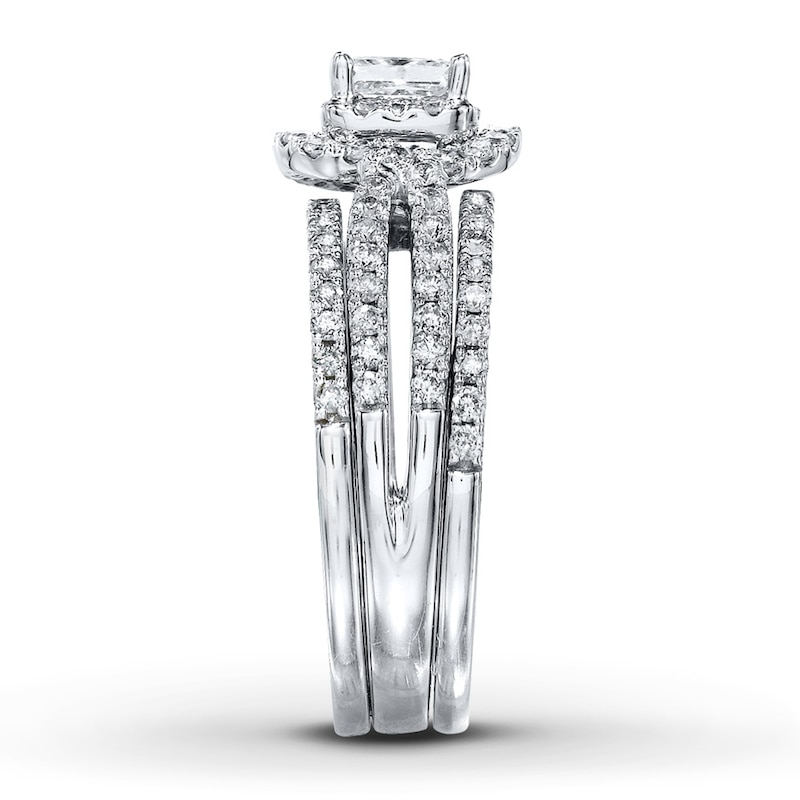 Diamond Bridal Set 1-1/2 ct tw Princess-cut 14K White Gold