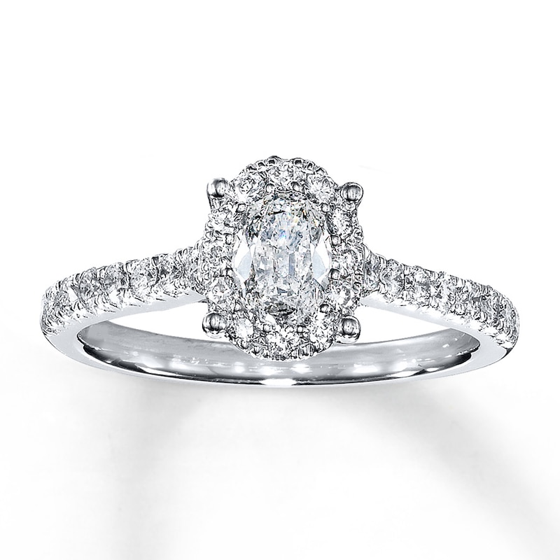Main Image 1 of Diamond Engagement Ring 1 ct tw Oval 14K White Gold