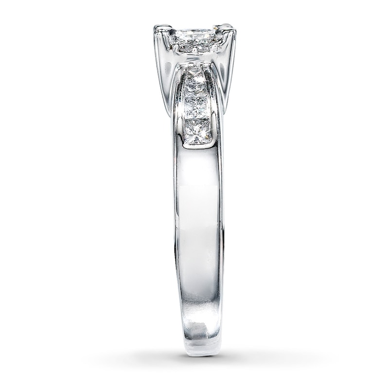 Diamond Engagement Ring 3/4 ct tw Princess-cut 14K White Gold