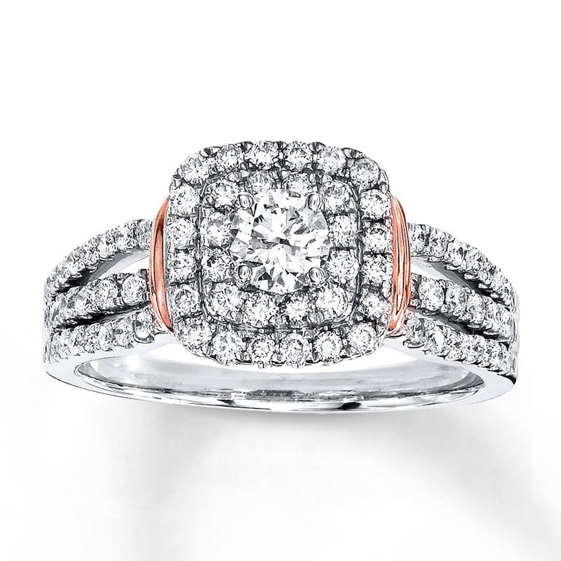 Main Image 1 of Diamond Engagement Ring 1 ct tw Round-cut 14K Two-Tone Gold