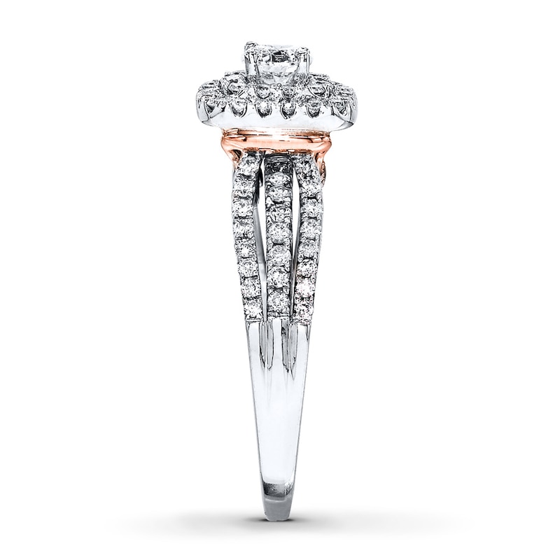 Main Image 2 of Diamond Engagement Ring 1 ct tw Round-cut 14K Two-Tone Gold