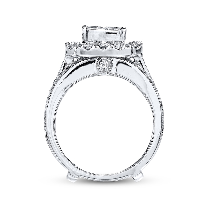 Diamond Bridal Set 3 ct tw Princess-cut 14K White Gold