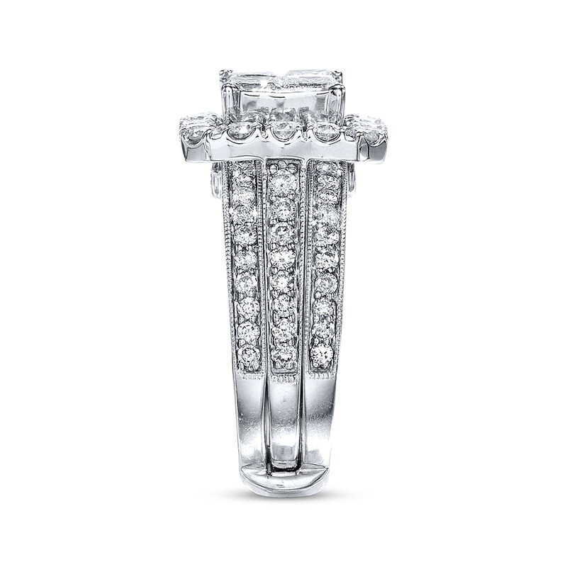 Diamond Bridal Set 3 ct tw Princess-cut 14K White Gold