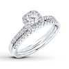 Thumbnail Image 4 of Diamond Bridal Set 1/2 ct tw Round 14K White Gold