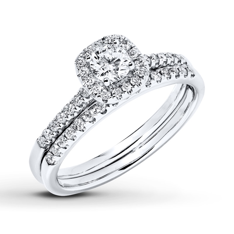 Main Image 4 of Diamond Bridal Set 1/2 ct tw Round 14K White Gold