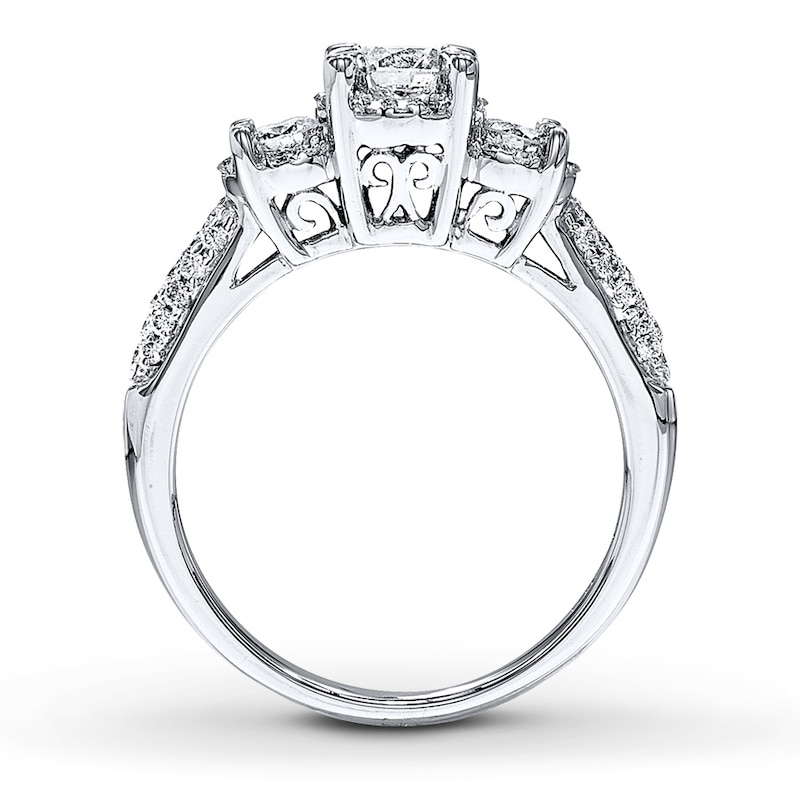Diamond 3-Stone Ring 1 ct tw Round-cut 14K White Gold