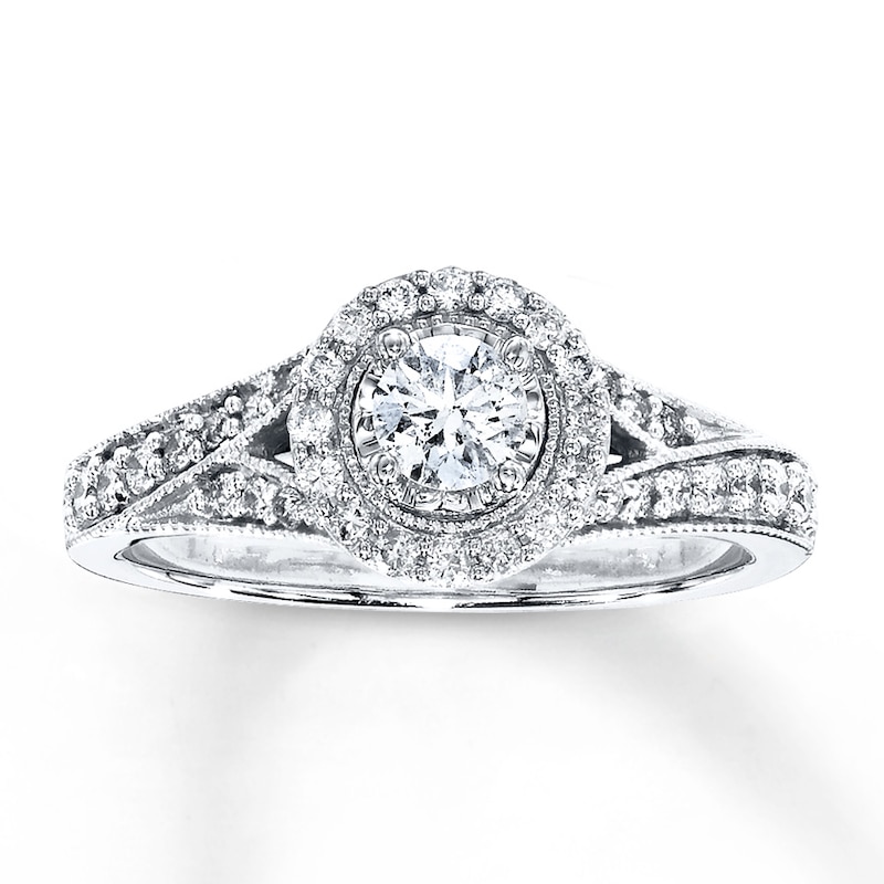 Main Image 1 of Diamond Engagement Ring 5/8 ct tw Round-cut 14K White Gold