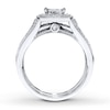 Thumbnail Image 1 of Diamond Bridal Set 3/8 ct tw Princess-cut 14K White Gold