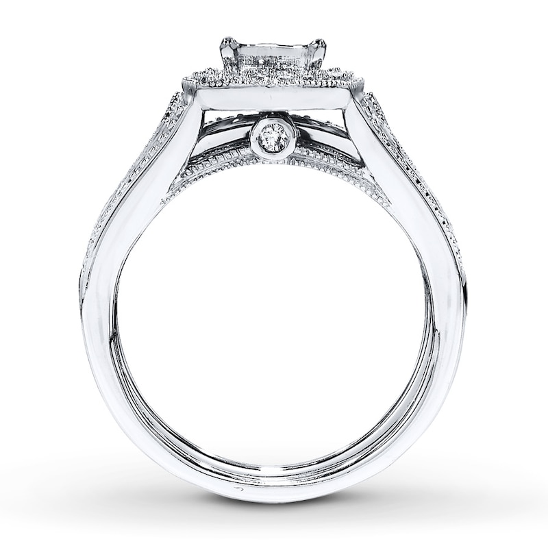 Diamond Bridal Set 3/8 ct tw Princess-cut 14K White Gold