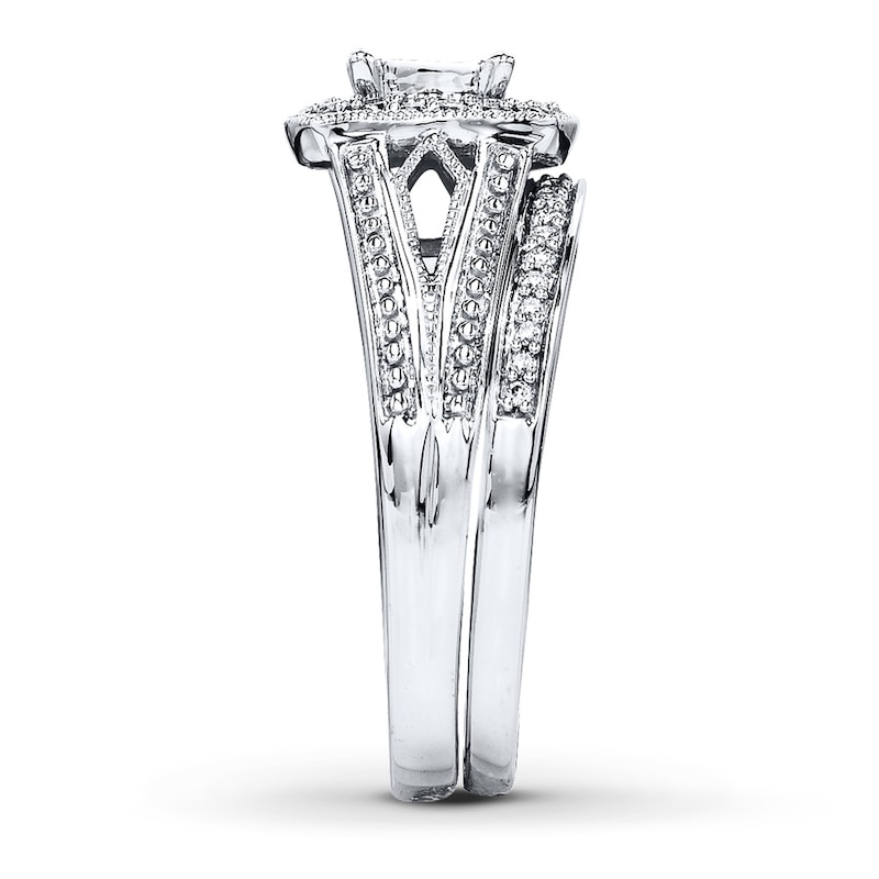 Diamond Bridal Set 3/8 ct tw Princess-cut 14K White Gold