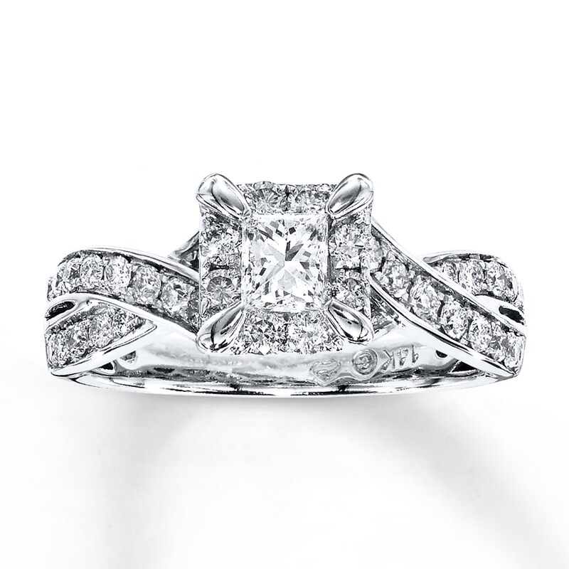 Diamond Engagement Ring 1 ct tw Princess-cut 14K White Gold