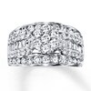 Thumbnail Image 1 of Diamond Engagement Ring 2 ct tw Round/Baguette 14K White Gold