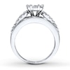 Thumbnail Image 1 of Diamond Engagement Ring 2 ct tw Round/Baguette 14K White Gold