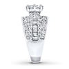 Thumbnail Image 2 of Diamond Engagement Ring 2 ct tw Round/Baguette 14K White Gold