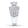 Thumbnail Image 3 of Diamond Engagement Ring 2 ct tw Round/Baguette 14K White Gold