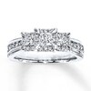 Thumbnail Image 0 of Diamond 3-Stone Ring 1 ct tw Princess-cut 14K White Gold