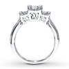 Thumbnail Image 1 of Diamond 3-Stone Ring 1 ct tw Princess-cut 14K White Gold