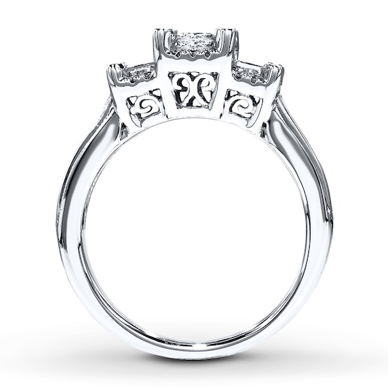 Diamond 3-Stone Ring 1 ct tw Princess-cut 14K White Gold | Jared