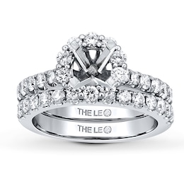 Leo Bridal Setting 1 ct tw Diamonds 14K White Gold