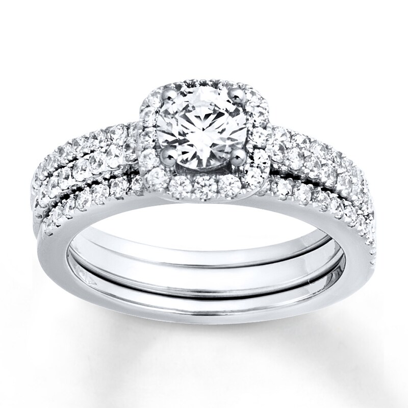 Diamond Bridal Set 1-3/8 ct tw Round-cut 14K White Gold