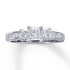 Thumbnail Image 0 of Three-Stone Diamond Ring 1 ct tw Princess-cut 14K White Gold