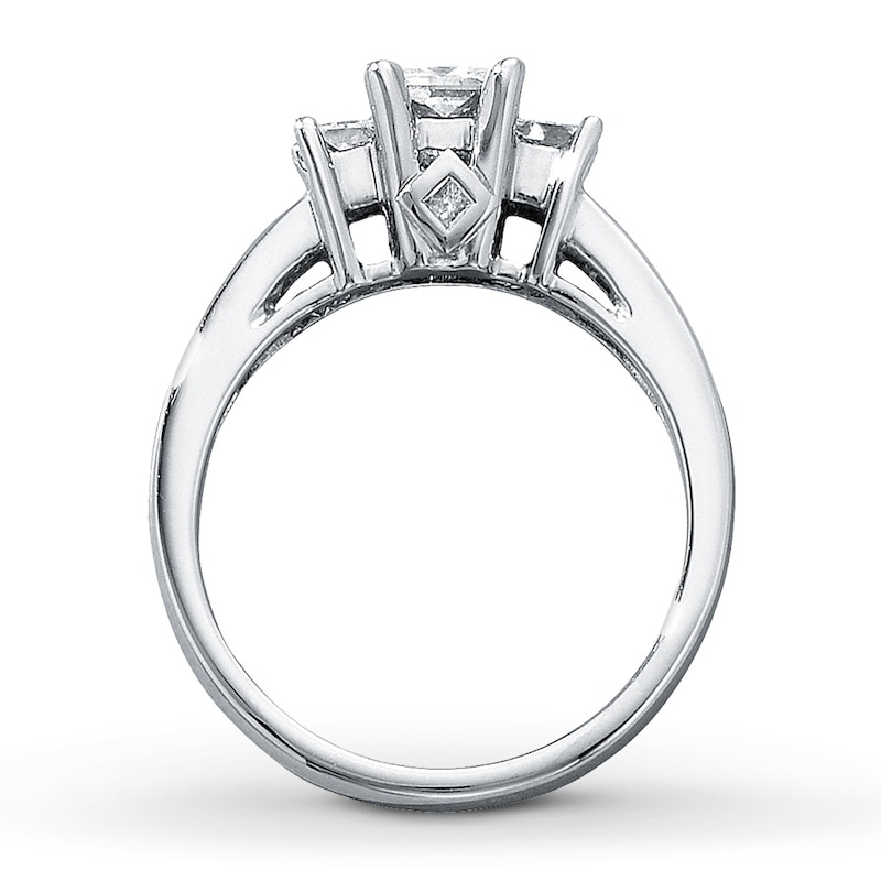 Three-Stone Diamond Ring 1 ct tw Princess-cut 14K White Gold
