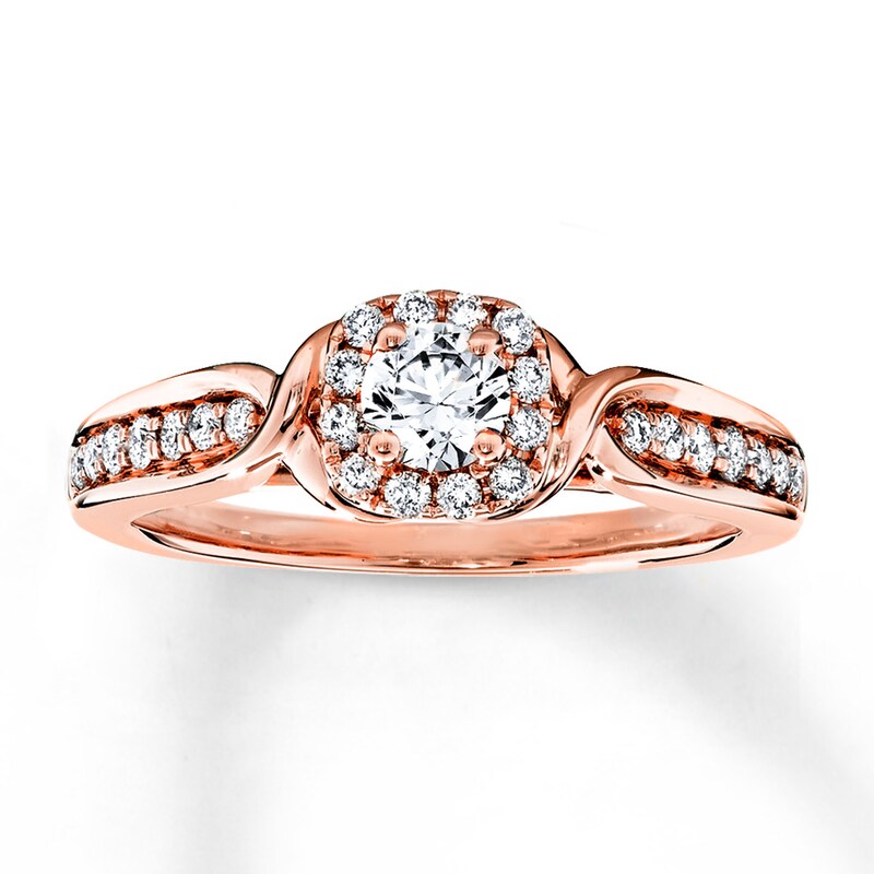 Diamond Engagement Ring 1/2 ct tw Round-cut 14K Rose Gold