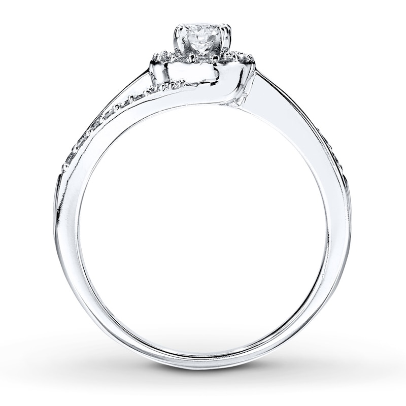 Diamond Engagement Ring 1/3 ct tw Round-cut 14K White Gold
