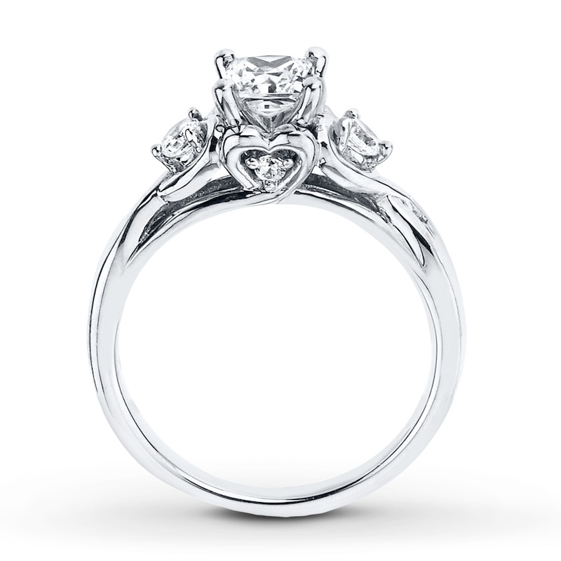 Main Image 2 of Diamond Engagement Ring 1 ct tw Princess-cut 14K White Gold