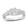 Thumbnail Image 1 of Diamond Engagement Ring 1/3 ct tw Princess/Round 14K White Gold
