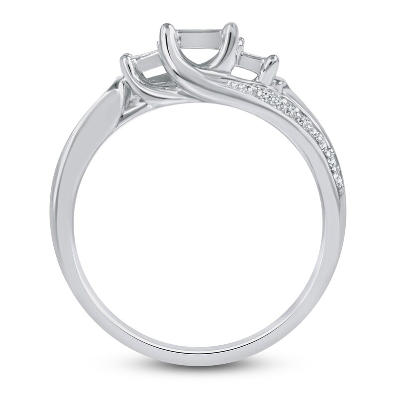 Main Image 2 of Diamond Engagement Ring 1/3 ct tw Princess/Round 14K White Gold