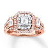 Thumbnail Image 0 of Diamond 3-Stone Ring 1-1/2 cttw Emerald-cut 14K Two-Tone Gold