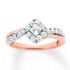 Thumbnail Image 0 of Diamond Engagement Ring 3/4 cttw Princess-cut 14K Two-Tone Gold